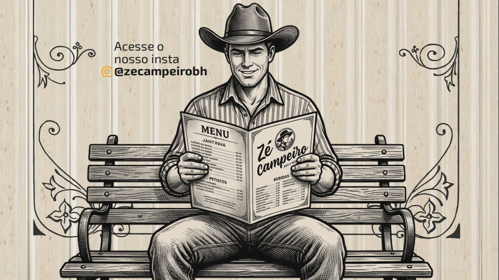 Cliente lendo o cardápio Zé Campeiro